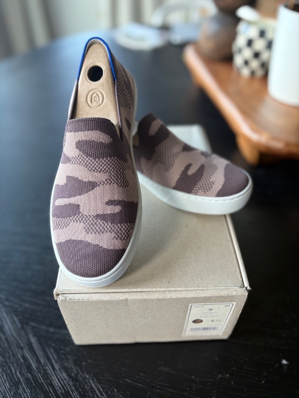 ROTHY'S The Sneaker in Taupe Camo, Size 6.5